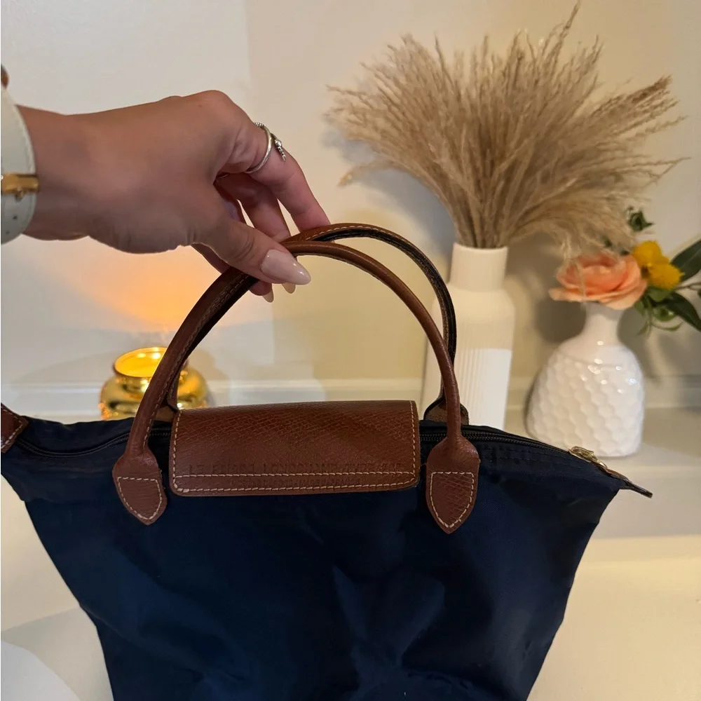 Longchamp Le Pliage Small Navy Tote - Picture 5 of 6